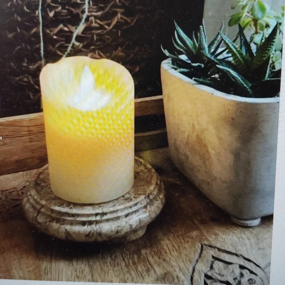 Pier 1 Natural Stone Candle Stand Holder